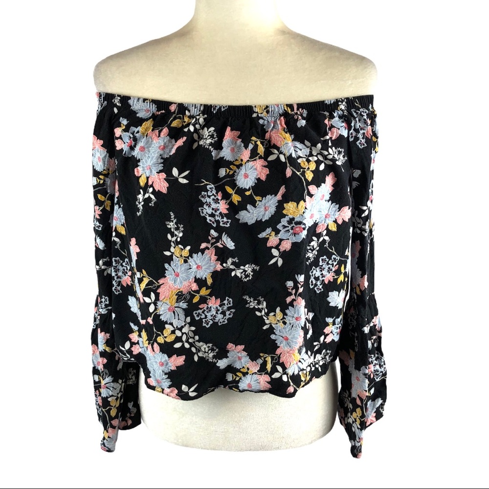 Love, Fire Floral Off Shoulder Crop Top